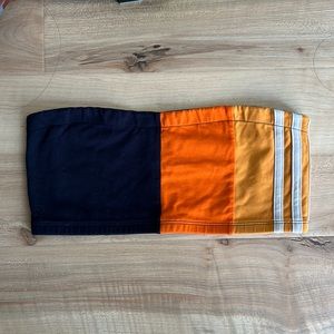 Adidas bandeau top orange navy small